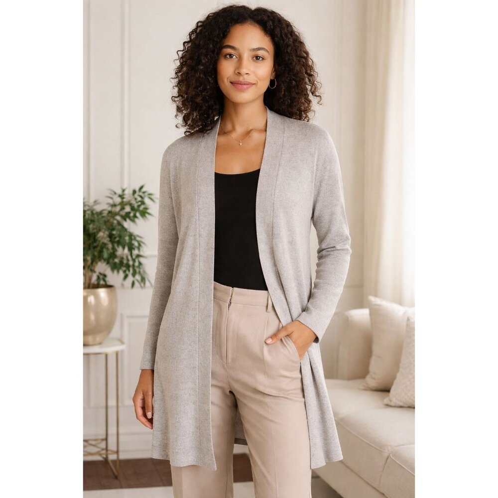 Comfortcore Soft-Girl Luxe Corvia Longline Cardigan | Quiet Luxury Layer | Large